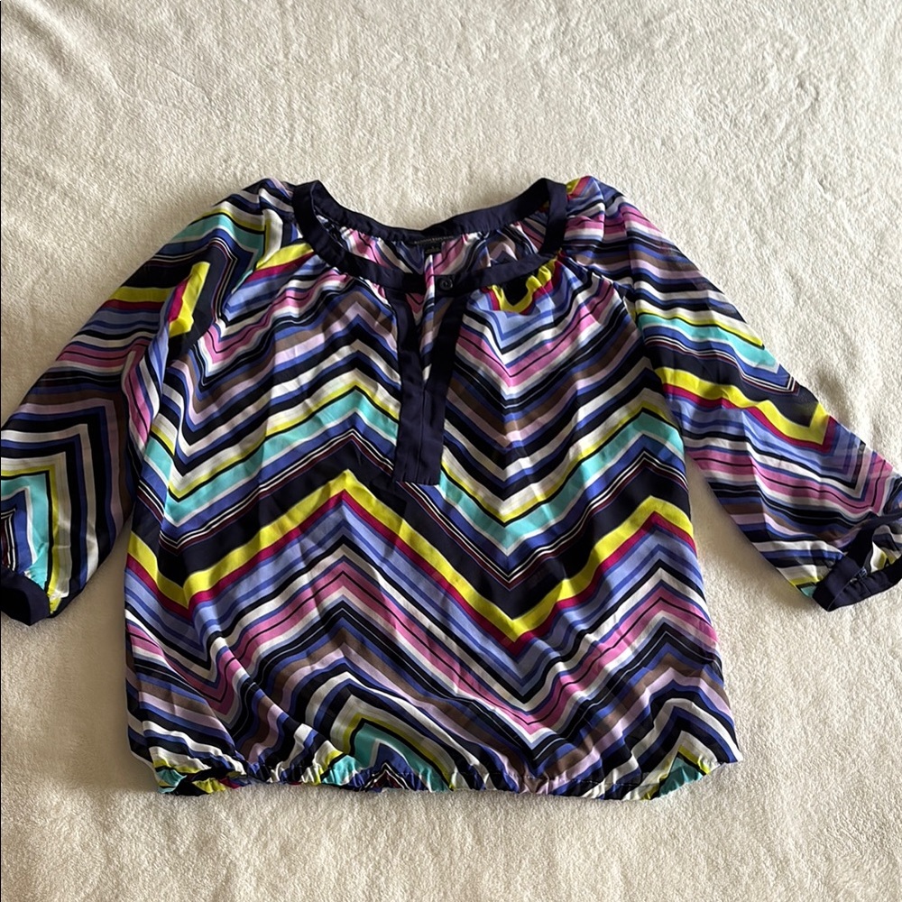 Banana Republic Striped Blouse in Pink and Blue